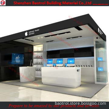Commercial Use Solid Cultured Marble Commodity Display Shelves for shops
